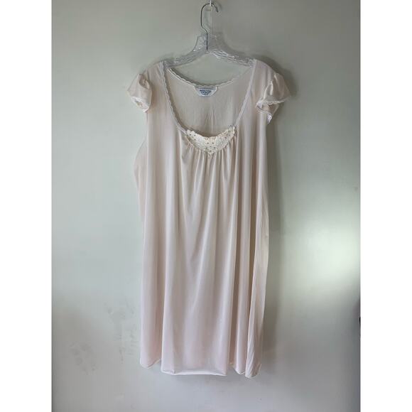 Improved Living Sheer Nightgown with Frilly Cap Sleeves and Embroidered Detail - Picture 10 of 12